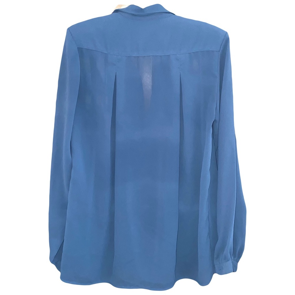 Philippe Ronsard Paris Vintage Sheer Blue Long Sleeve Blouse - Picture 3 of 10